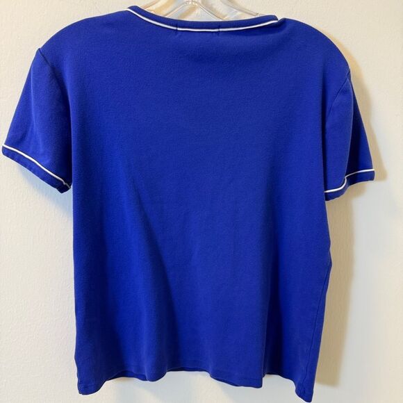 Lauren Ralph Lauren Blue Short Sleeve Top Size M - Picture 2 of 4